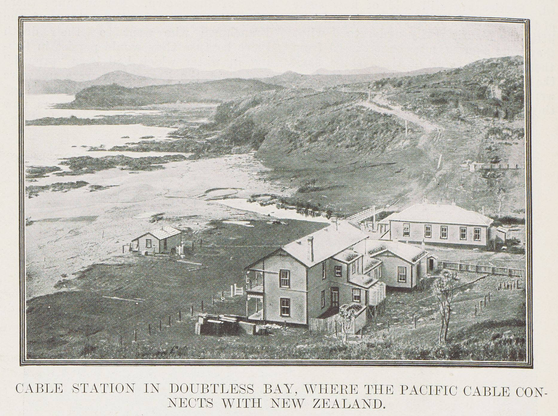 Cable station in Doubtless Bay, where the pacific cable connects with New Zealand