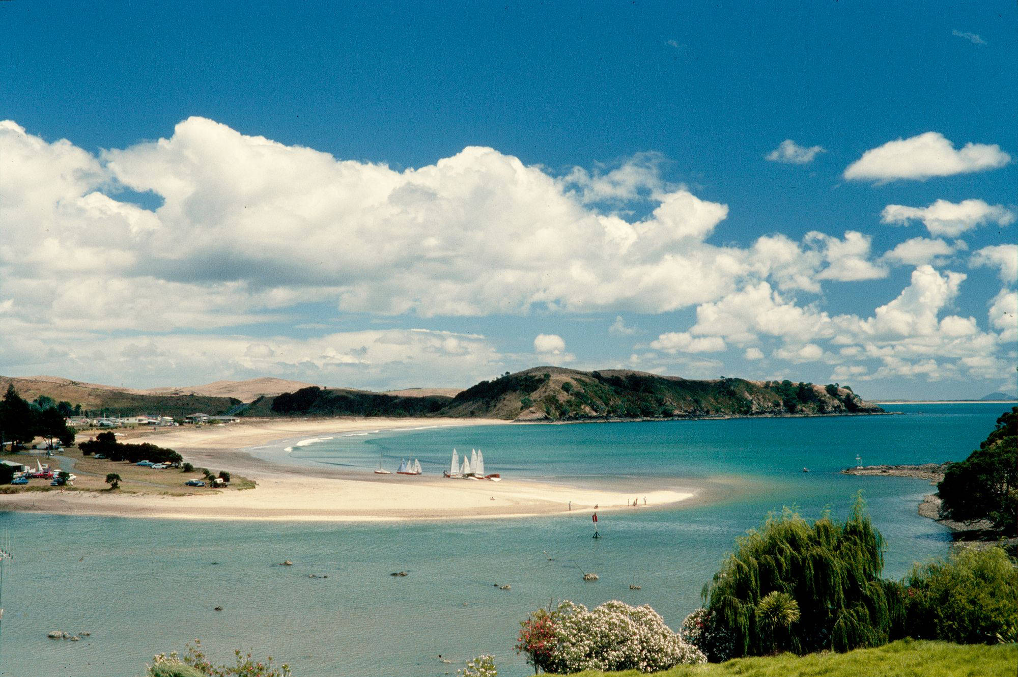 The Taipa Bay beach and estuary on Doubtless Bay, Northland circa 1980-1989